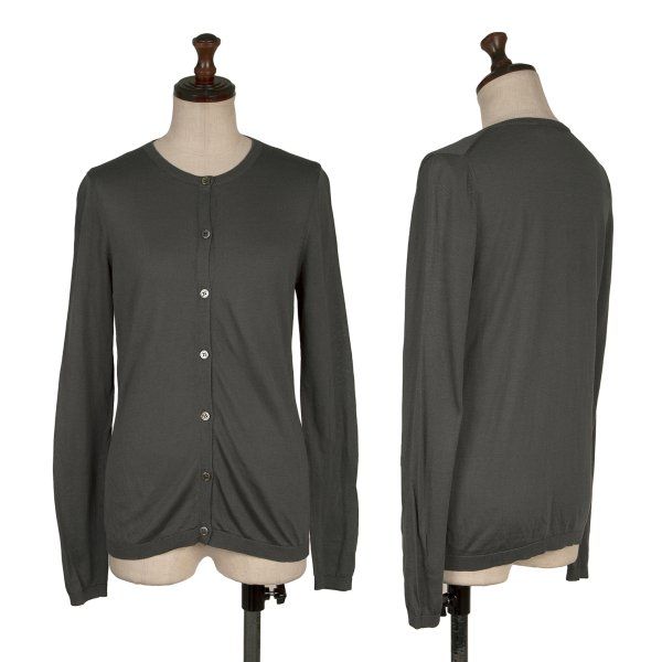セオリーリュクスTheory luxe シルククルーネックカーディガン グレー38