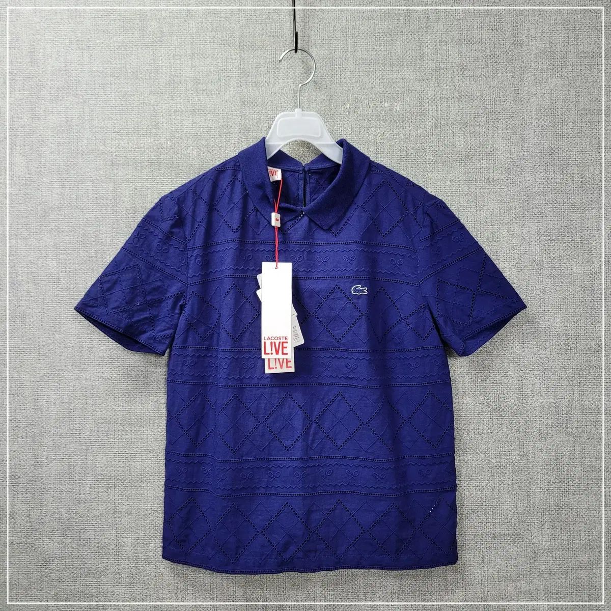 1570 LACOSTE ラコステ レイ エンブロイダリーブラウス レディース Sサイズ