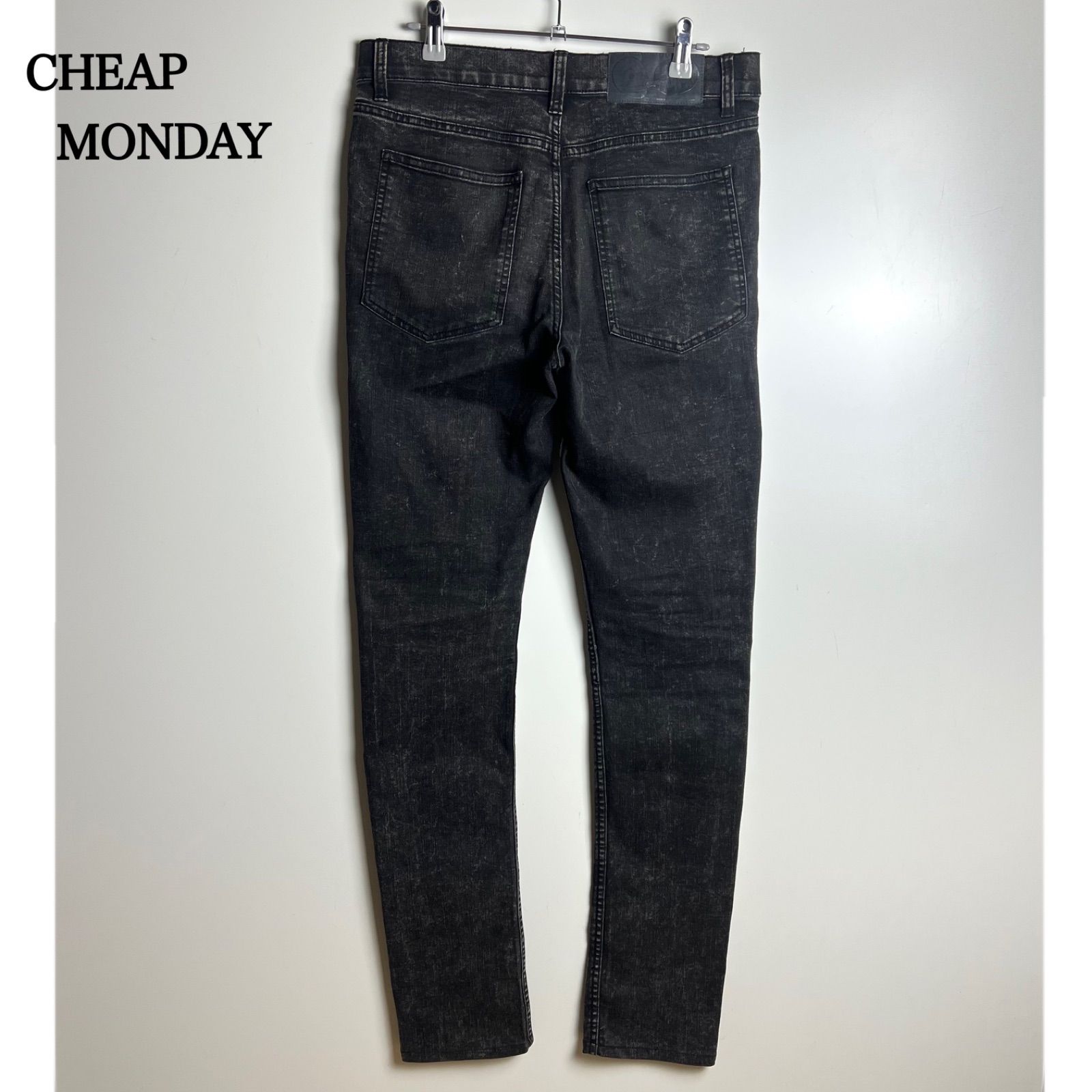 CHEAP MONDAY 00s y2k archive pigment black skinny pants w31 チープ 