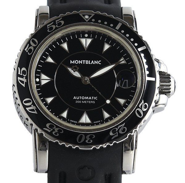 良品 MONTBLANC モンブラン マイスターシュテック 7035 ブラック文字盤 デイト 自動巻き メンズ
