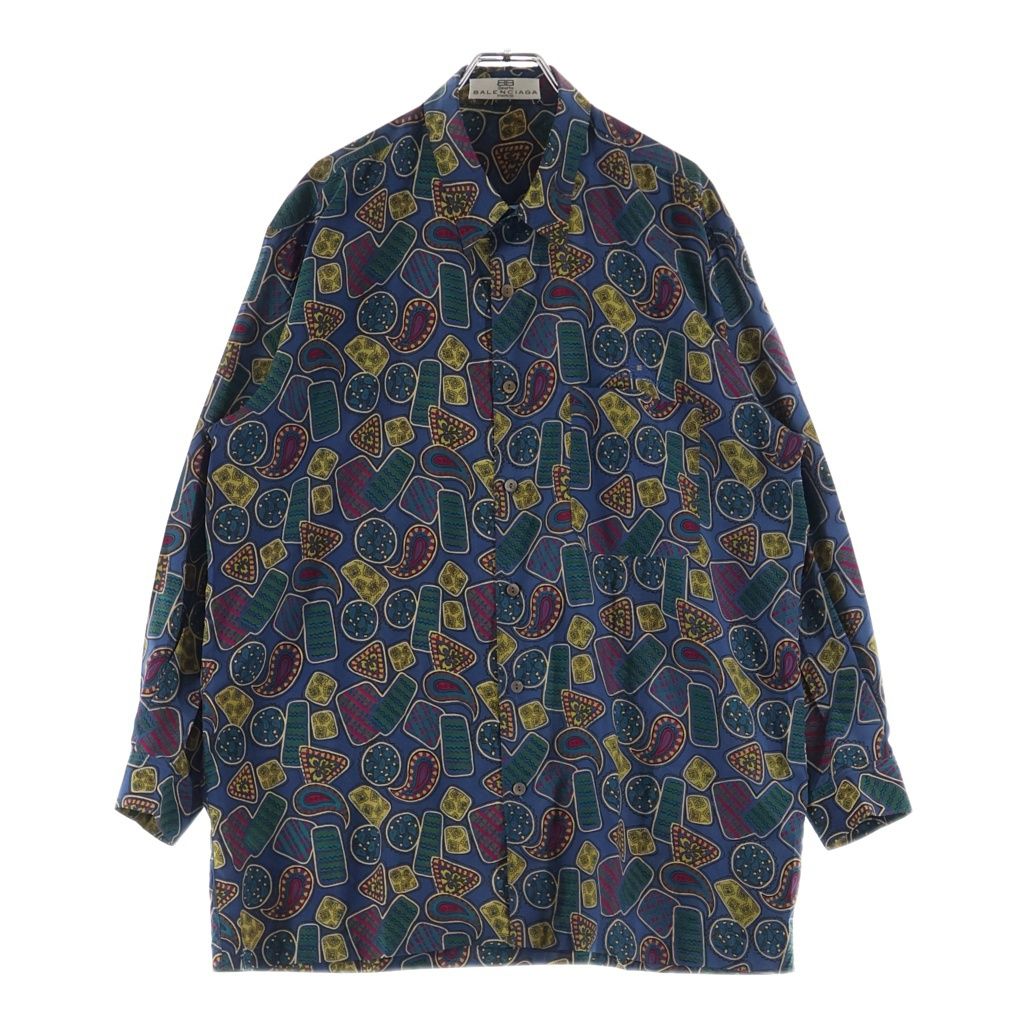 BALENCIAGA (バレンシアガ) ペイズリー 総柄 ポリエステル 長袖シャツ マルチ