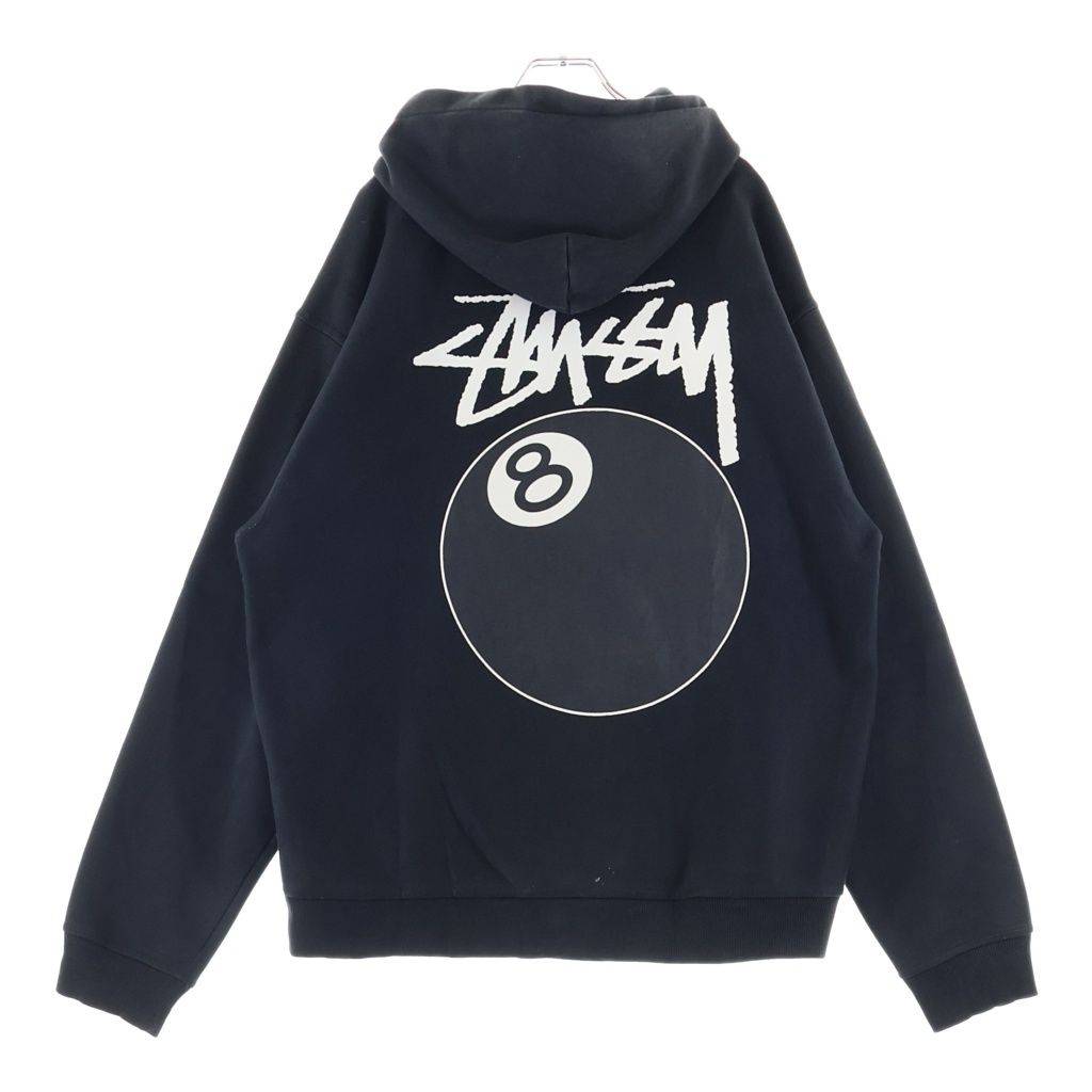 STUSSY (ステューシー) 8ボール 両面ストックロゴプリント プルオーバーパーカー フーディー ブラック Z4000SZS22