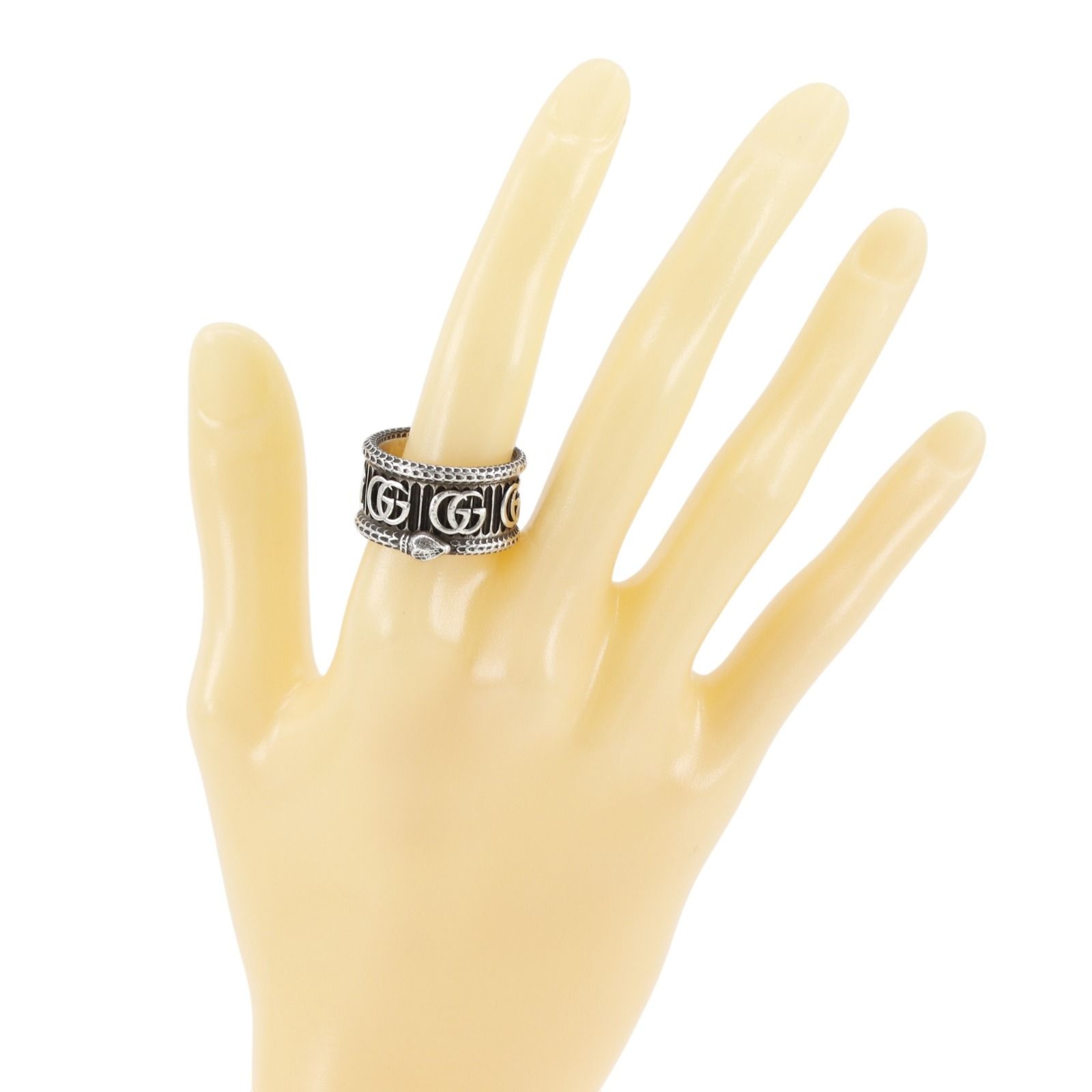 GUCCI】グッチ ダブルG スネーク シルバー925 19.5号 メンズ 16.3g