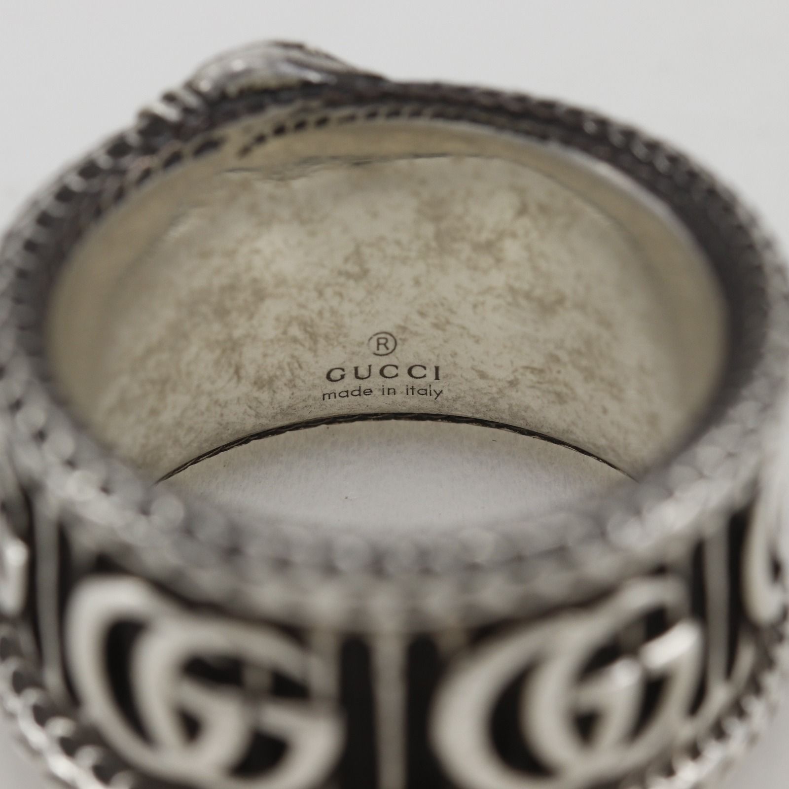 GUCCI】グッチ ダブルG スネーク シルバー925 19.5号 メンズ 16.3g