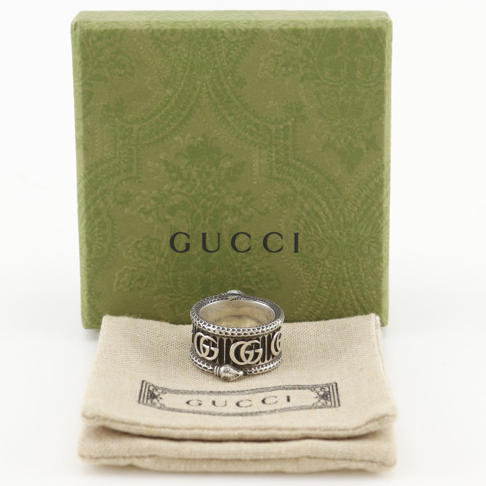 GUCCI】グッチ ダブルG スネーク シルバー925 19.5号 メンズ 16.3g