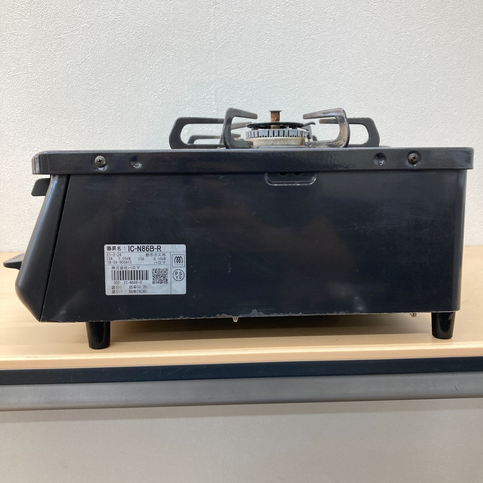 0509-09☆パロマ☆ガスコンロ☆IC-N86B-R☆2018年製☆都市ガス☆右強火