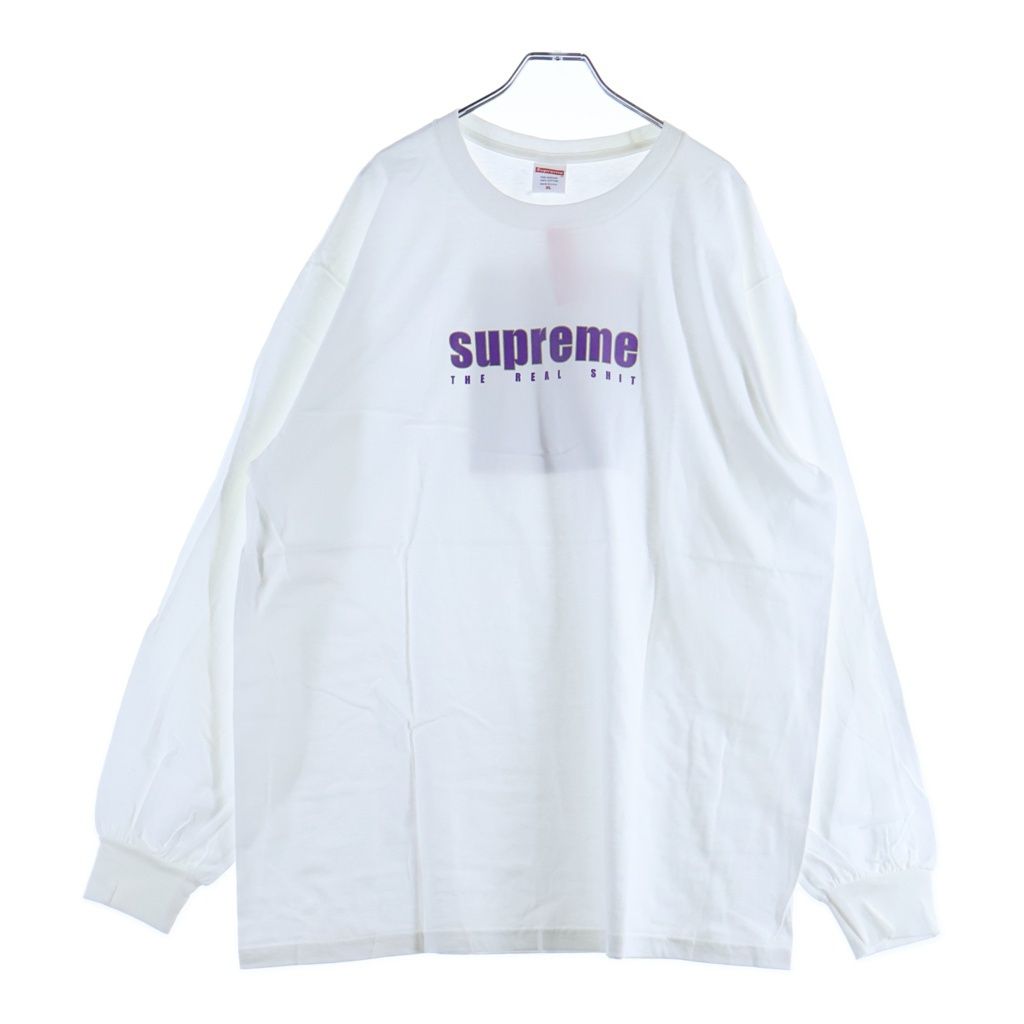 SUPREME (シュプリーム) 19SS The Real Shirt L/S Tee ザ リアル クルーネック カットソー 長袖Tシャツ ホワイト