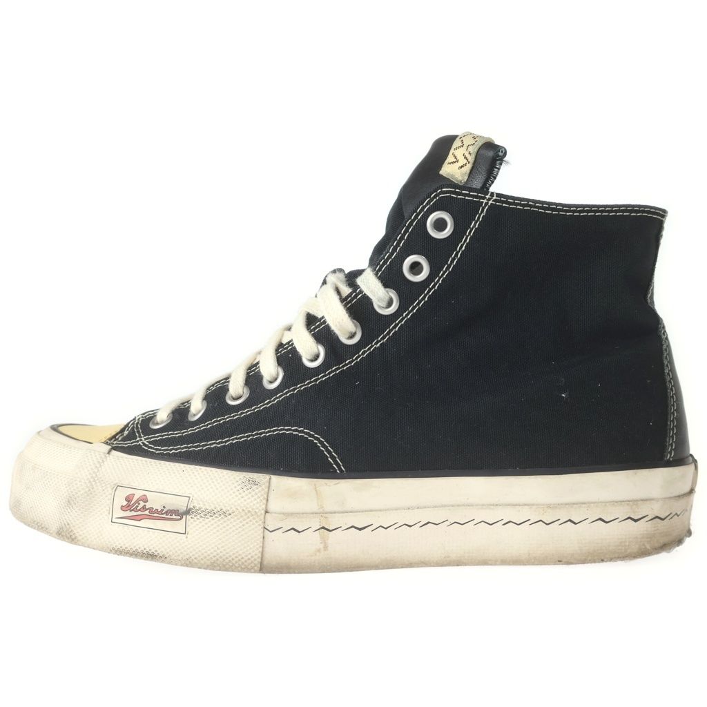 VISVIM (ヴィスヴィム) SKAGWAY HI G.PATTEN ユーズド加工 キャンバス ハイカットスニーカー ブラック US9