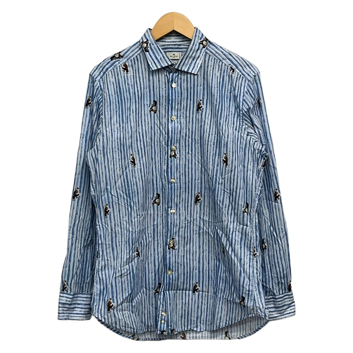 ETRO(エトロ) 長袖シャツ サイズ42 XS メンズ - ライトブルー×ブルーグレー×マルチ ben etro essere/カンフーパンダコラボ