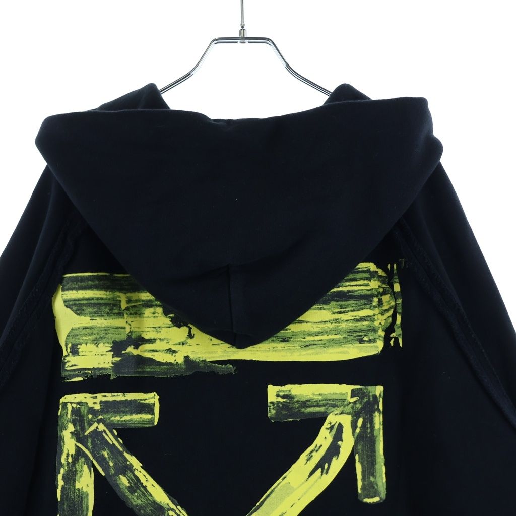 OFF-WHITE オフホワイト 19AW VIRGIL ABLOH BACK ALLOW HOODIE OMBB057F19E30010 バックアロープリントプルオーバーパーカー ブラック OFF-WHITE (オフホワイト) 19AW VIRGIL ABLOH BACK ALLOW HOODIE