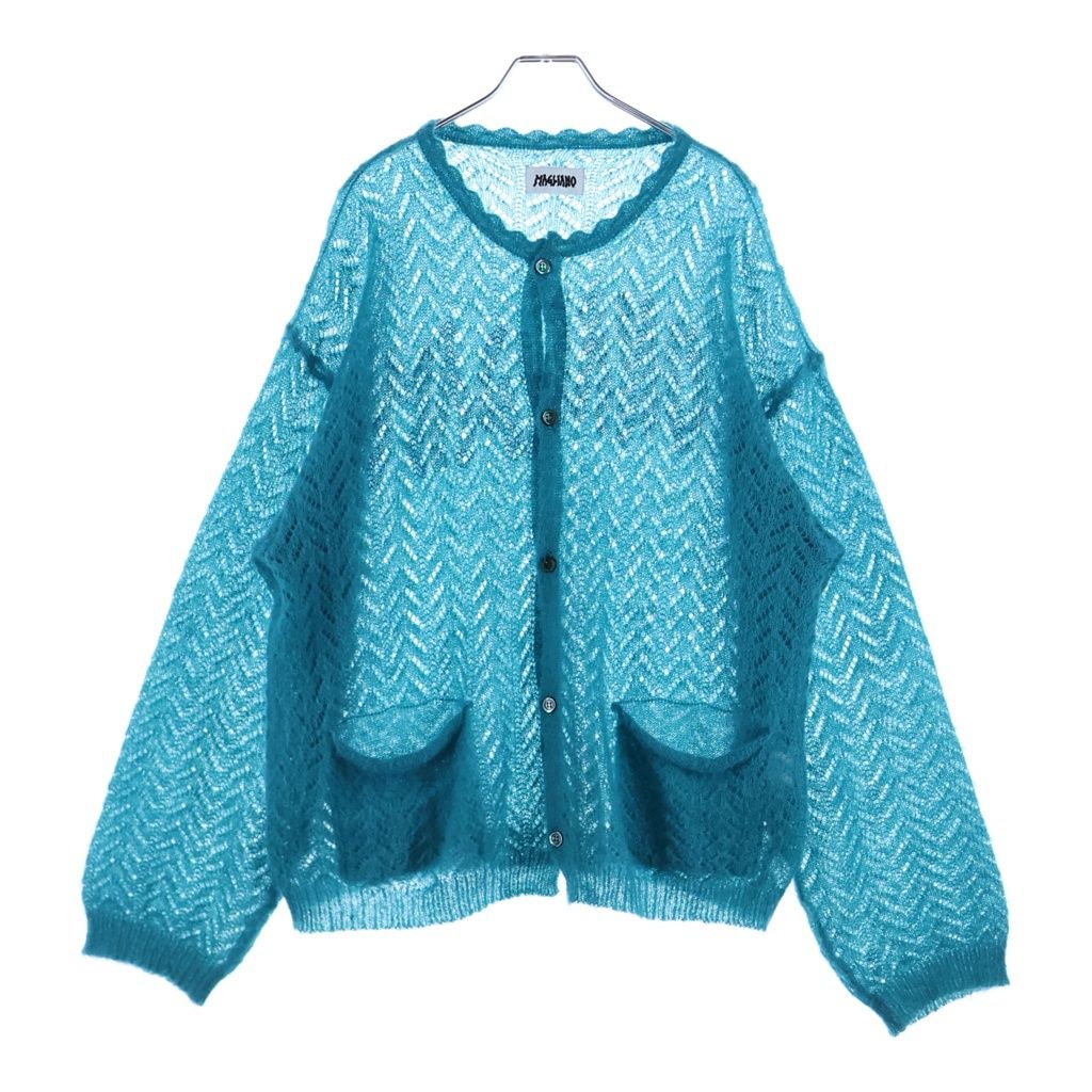 MAGLIANO (マリアーノ) LOGO 5B MOHAIR CARDIGANG MAGLIANO24FP-1 ロゴ モヘアカーディガン 長袖ニット ライトグリーン