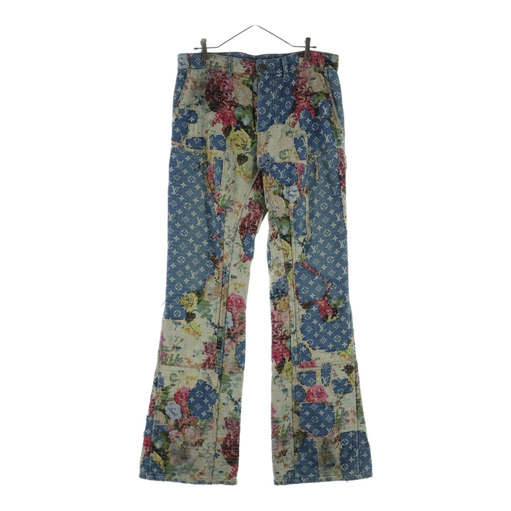 LOUIS VUITTON (ルイヴィトン) 22AW デストロイカーペンターベルボトムデニムパンツ ジーンズ RM222 JF0 HND90W インディゴ