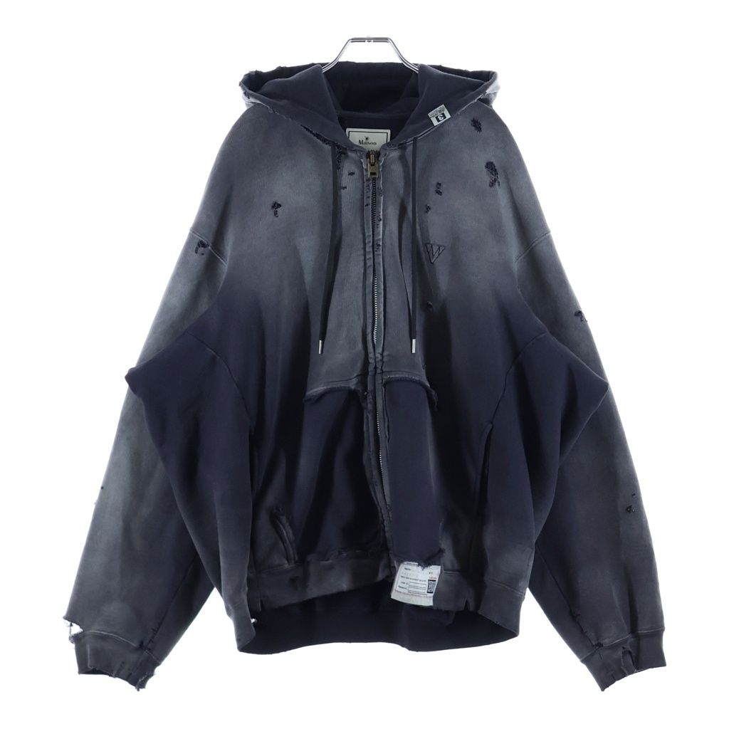 MAISON MIHARAYASUHIRO (メゾンミハラヤスヒロ) 25AW SUN FADED PARKA サン フェイディッド ジップアップパーカー ブラック
