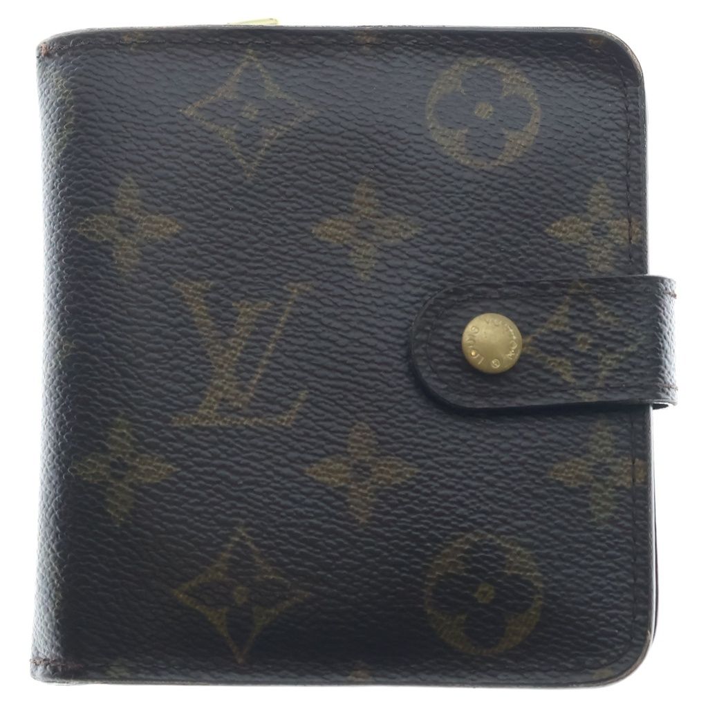 LOUIS VUITTON (ルイヴィトン) モノグラム コンパクト・ジップ 2つ折り財布 ファスナー PVC ブラウン M61667