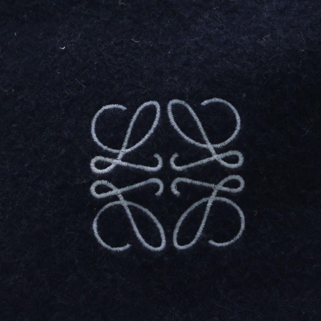 LOEWE (ロエベ) アナグラムロゴ刺繍 カシミヤ混 ウール フリンジ