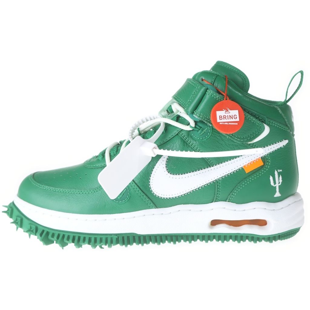 NIKE (ナイキ) ×OFF-WHITE AIR FORCE 1 MID SP LTHR DR0500-300 エアフォース1 SPレザー ミッドカットスニーカー グリーン US9.5/27.5cm