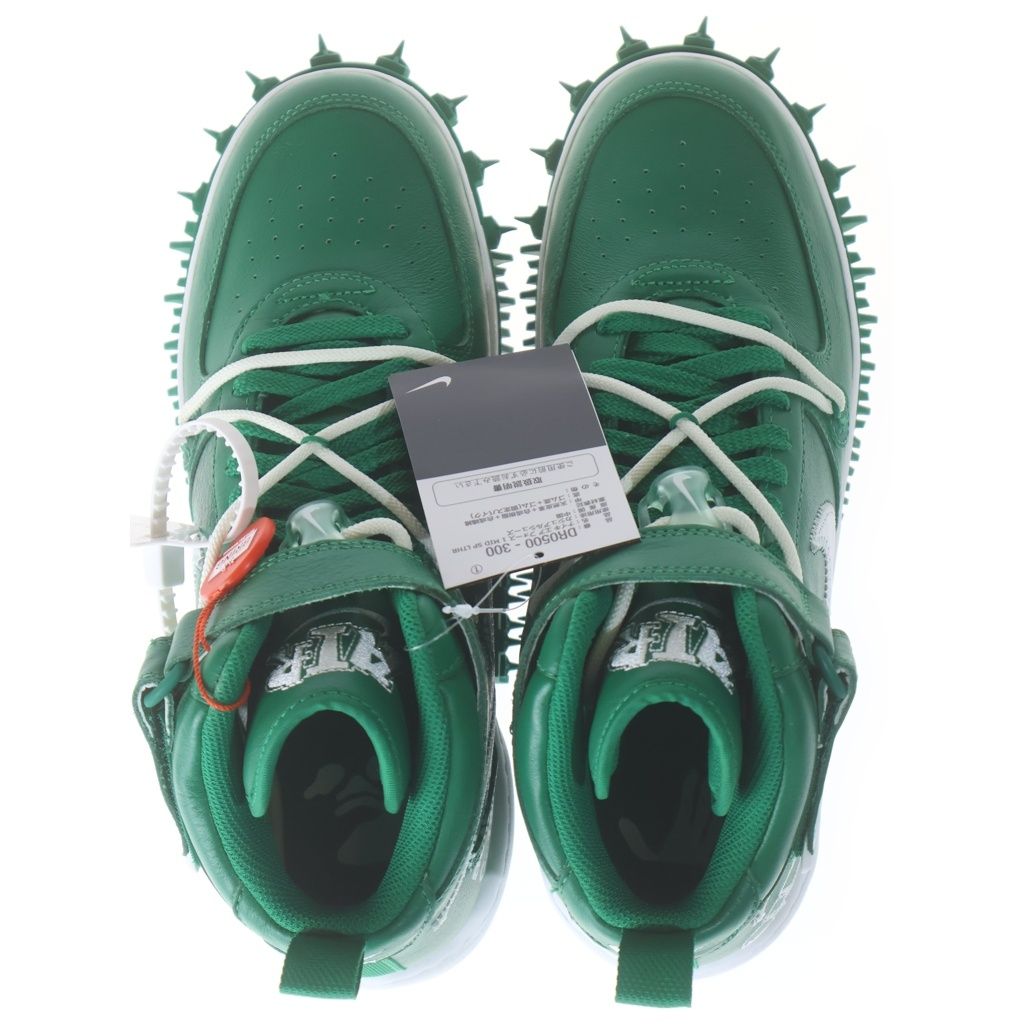 NIKE (ナイキ) ×OFF-WHITE AIR FORCE 1 MID SP LTHR DR0500-300 エアフォース1 SPレザー ミッドカットスニーカー グリーン US9.5/27.5cm NIKE (ナイキ) ×OFF-WHITE AIR FORCE 1 MID SP LTHR DR0500-300 エアフォース1 SPレザー ミッドカットスニーカー グリーン US9.5/27.5cm