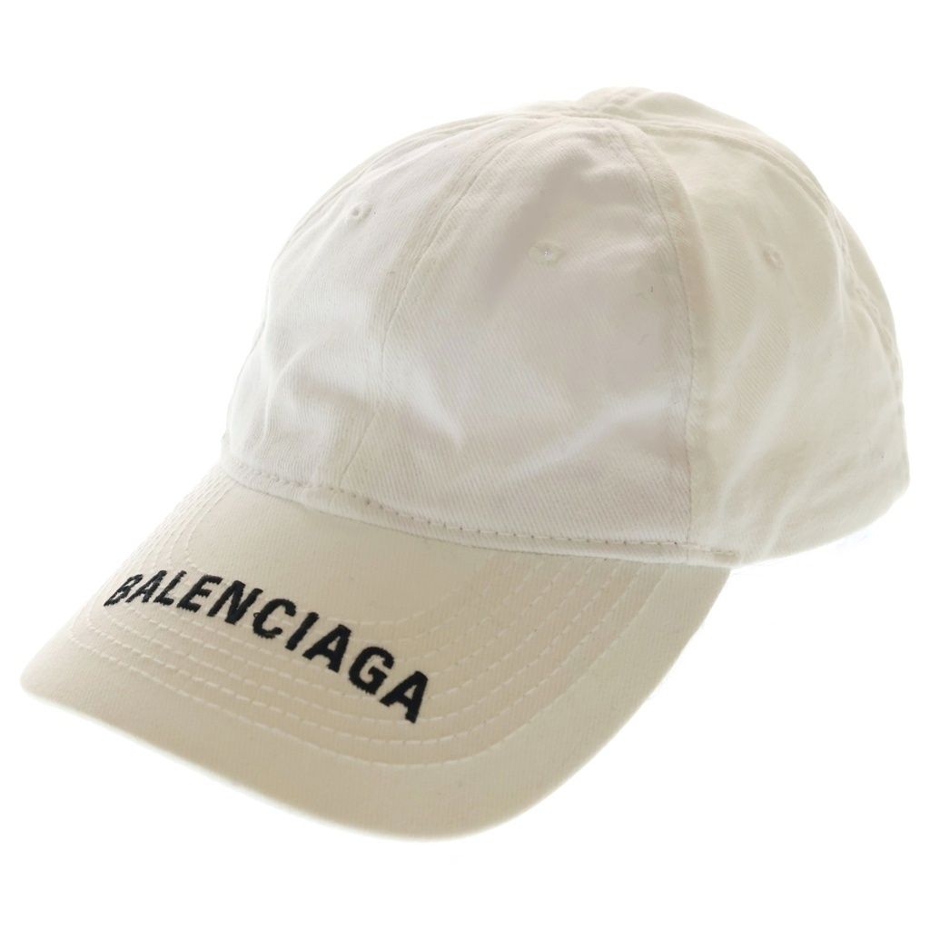 BALENCIAGA (バレンシアガ) ロゴ刺繍 コットン キャップ ホワイト