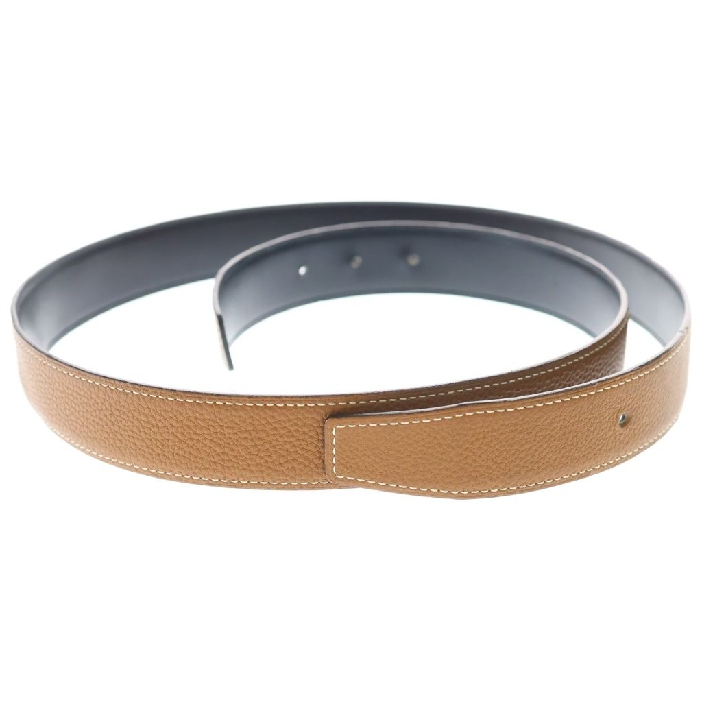 HERMES ブラウンレザーベルト　リバーシブル HERMES（エルメス） ベルト リバーシブル バックル ○Z刻印 レザー H