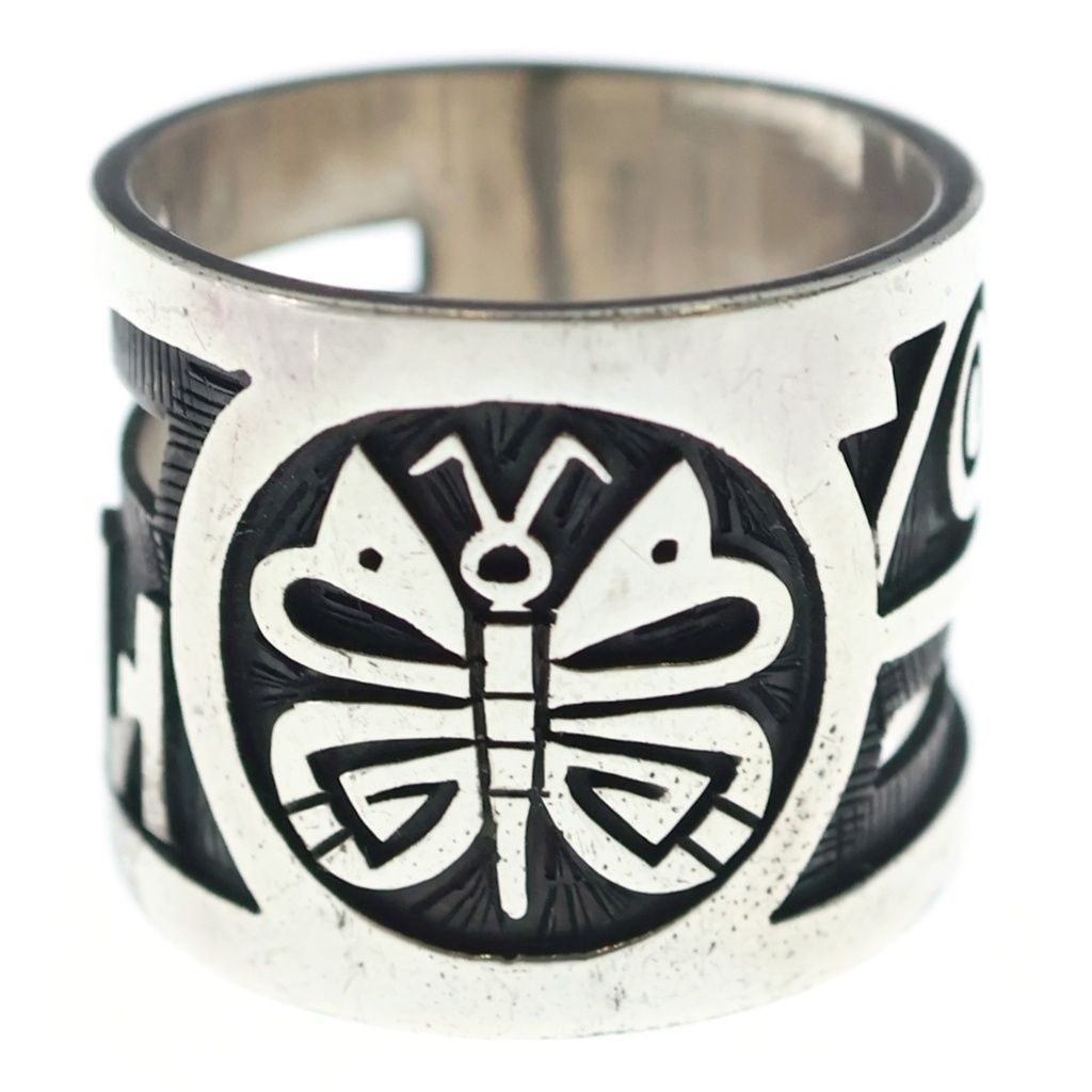 INDIAN JEWELRY (インディアンジュエリー) KENDRICK LOMAYESTEWA BUTTERFLY DESIGN RING ホピ族 バタフライデザイン リング シルバー