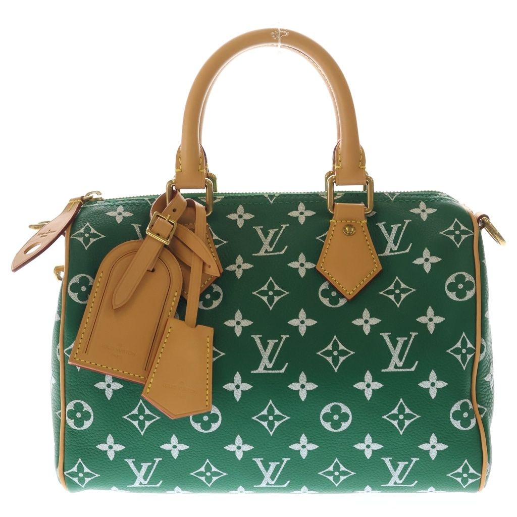 LOUIS VUITTON (ルイヴィトン) モノグラム スピーディ バンドリエール32 2WAYバッグ ハンドバッグ ボストンバッグ ショルダーバッグ ブラウン×グリーン レザー M24423 ゴールド金具