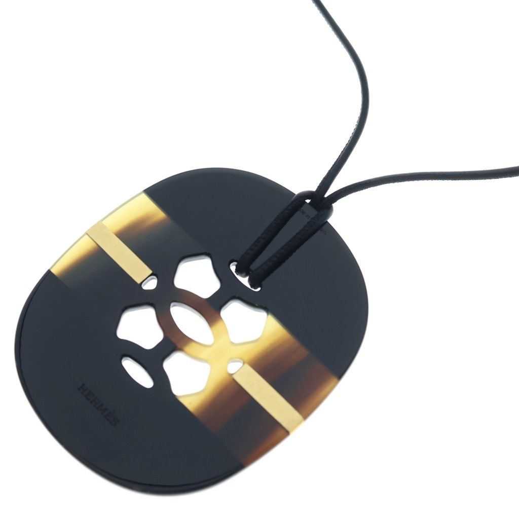HERMES (エルメス) リフトGM バッファローホーン ネックレス ブラック×ブラウン 22,484円