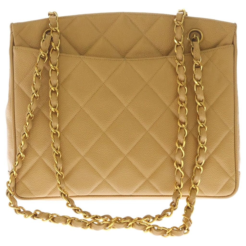 れ*ん様 CHANEL キャビアスキン チェーンショルダー 黄 ココマーク CHANEL (シャネル) ココマーク キャビアスキン マトラッセ チェーン