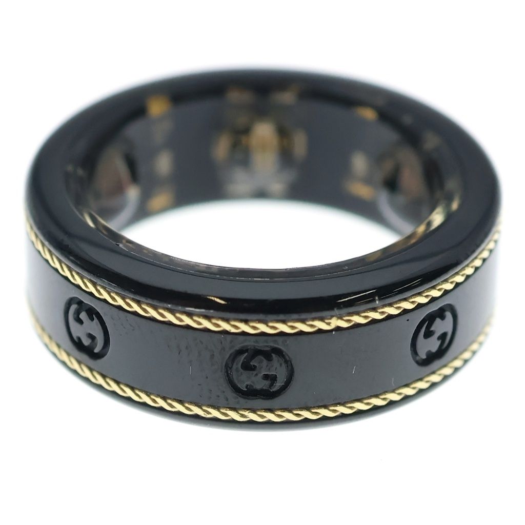 GUCCI (グッチ) ×OURA オーラ リング ブラック インターロッキングG 705220