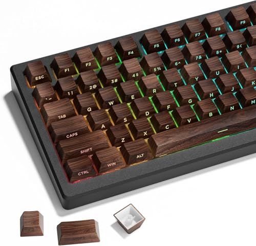 PBT キーキャップ サイドプリント ライトスルー 126 キー Cherry プロファイル 胡桃木質感 レトロ染み込み & ダブルショット MX スイッチ対応 国内発送 b4200bc3