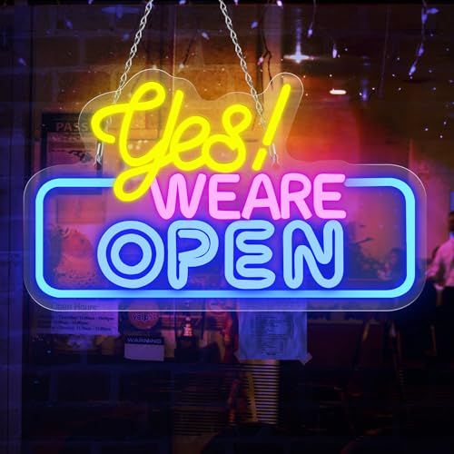 WE ARE OPEN ネオンサイン オープン LED ネオンライト 6段階 調光可能 USB充電式 壁掛け 雰囲気作り ネオン看板 インテリア 店舗装飾 お店看板 おしゃれ かわいい バー カフェ 喫茶店 居酒屋 レストラン 誕生日 クリス d31ca828