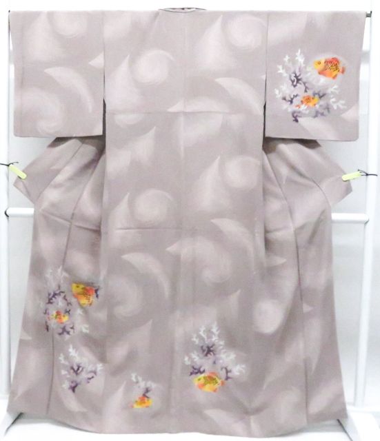 【京松】オリジナル 付下げ 魚 お洒落 正絹 着物 美品 身丈約165cm 裄丈約66.5cm r8z05-125 29,250円