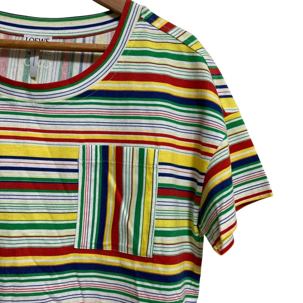 美品 LOEWE ロエベ バックアナグラム刺繍 ボーダー柄 Tシャツ サイズS 