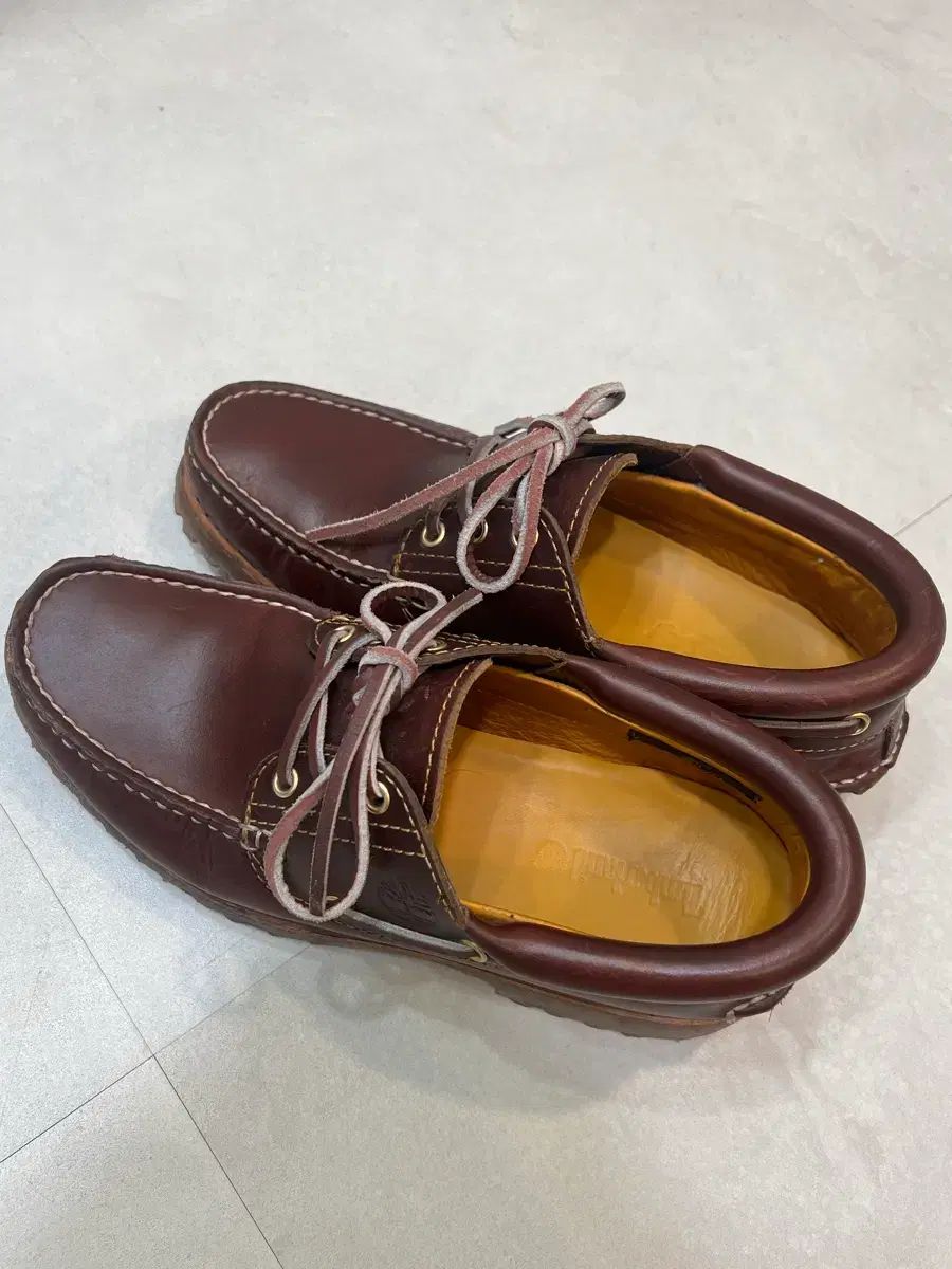 Timberland 3アイ ボートシューズ バーガンディ 250