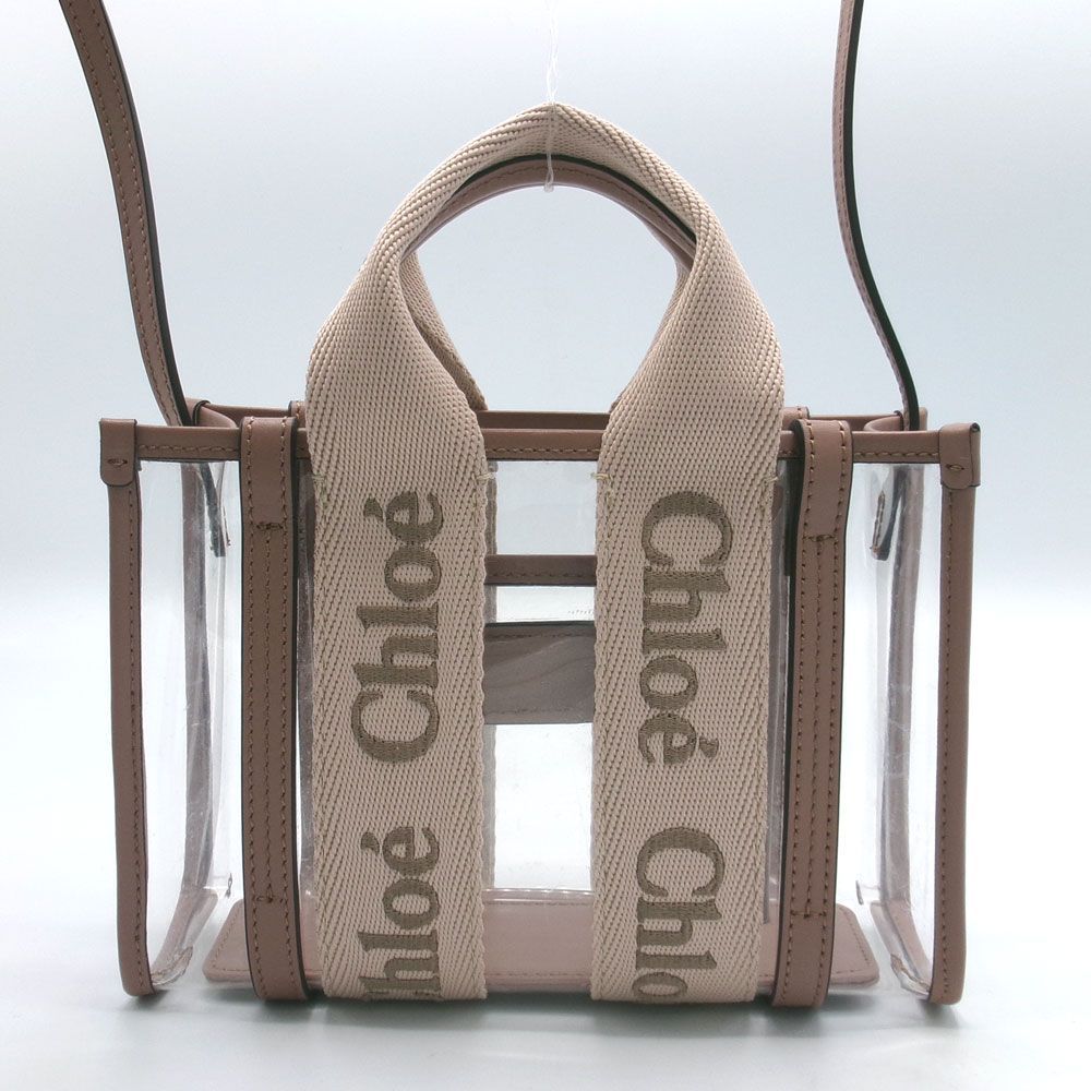 新品】クロエ バッグ トートバッグ Chloe WOODY クリアー ミニ トート 
