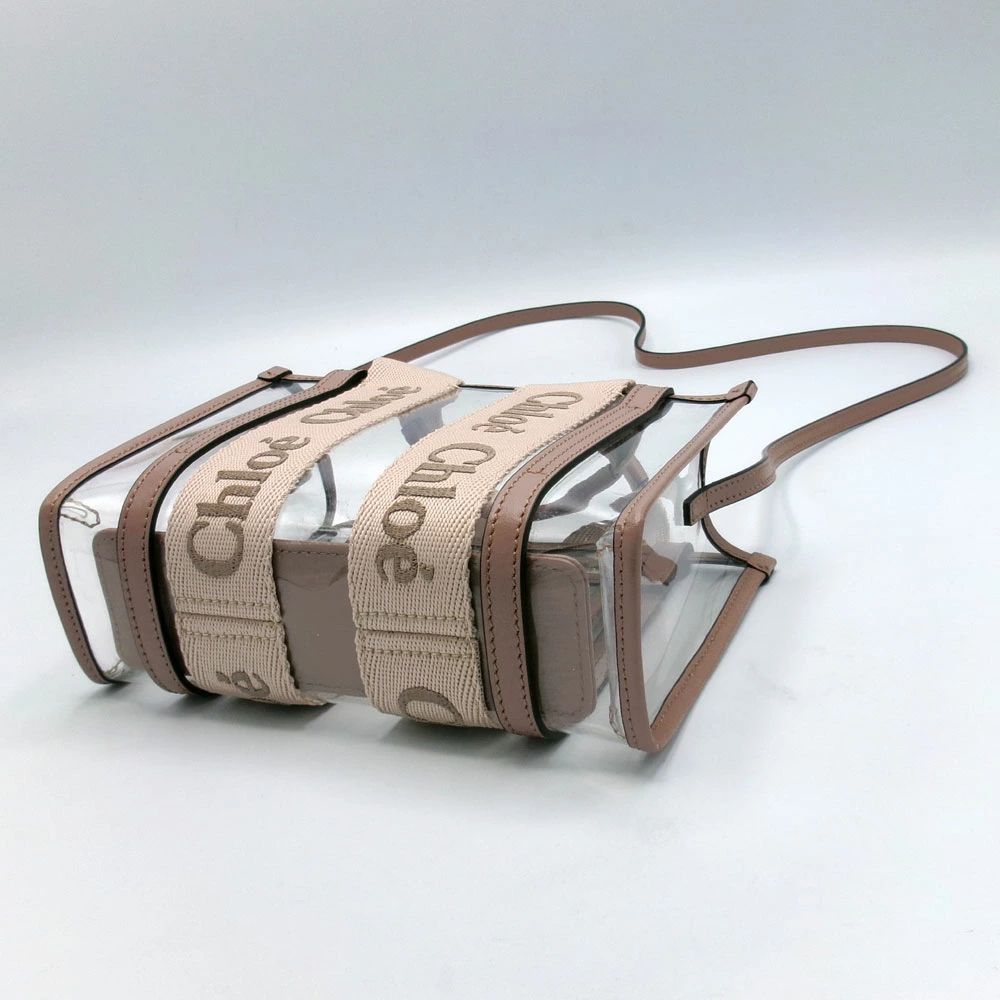 新品】クロエ バッグ トートバッグ Chloe WOODY クリアー ミニ トート 