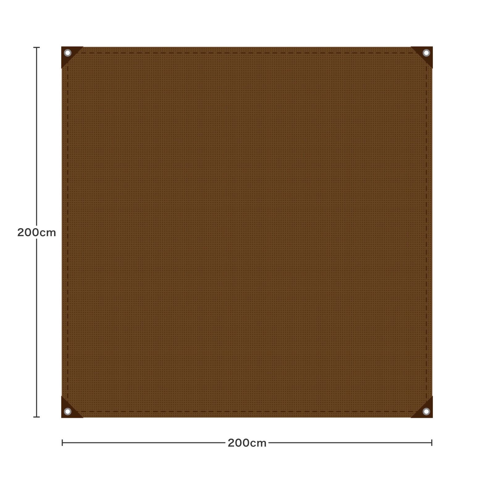 日よけ サンシェード 200cm × 200cm HAC5346 ワイド ブラウン 日除け