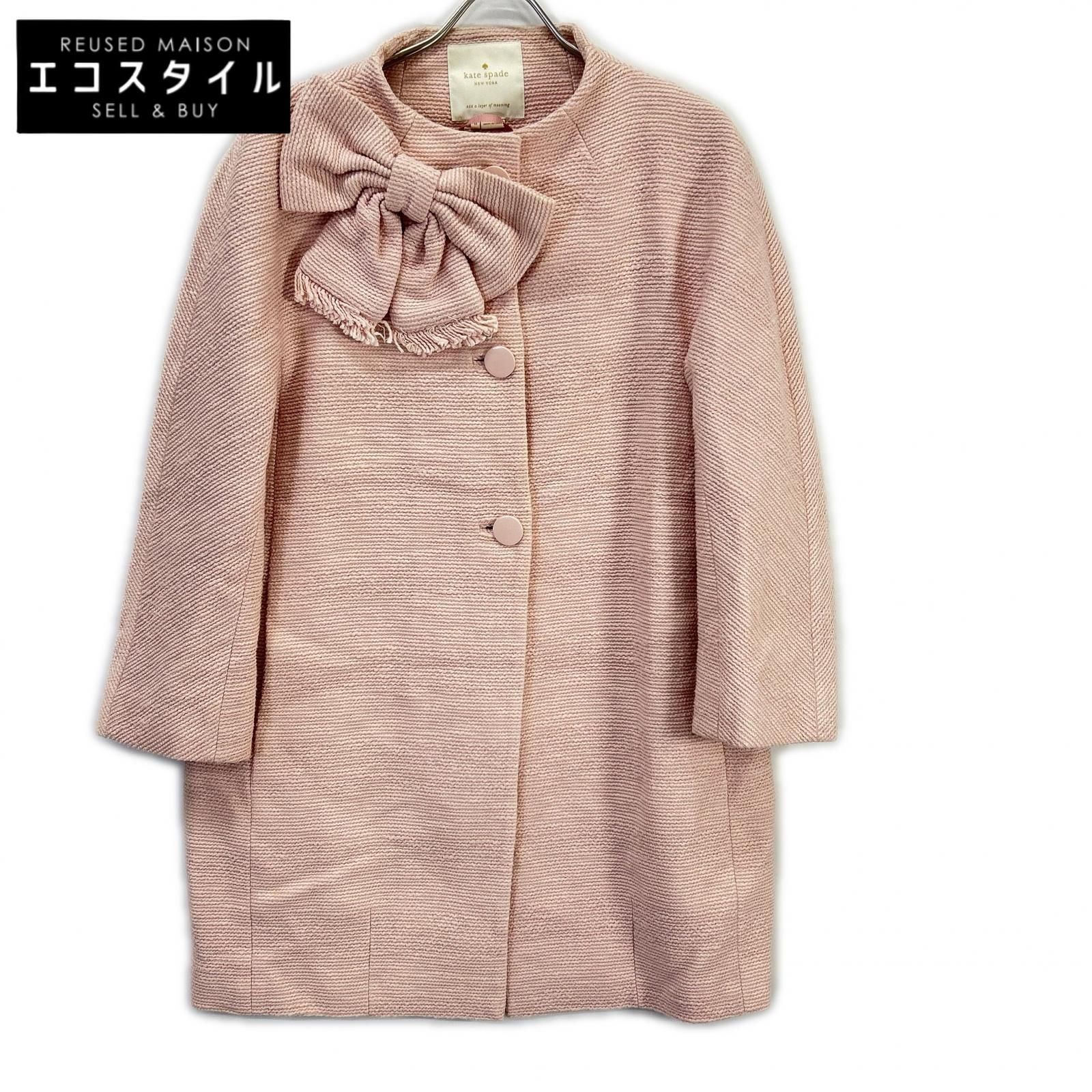 kate spade　ケイトスペード　OUMU1032 ピンク リボン コート　M