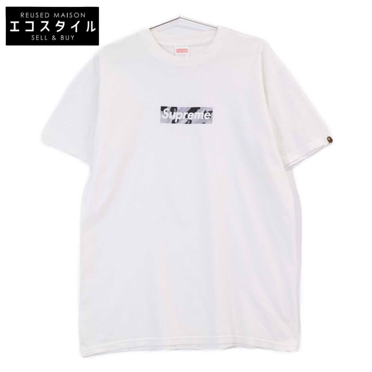 Supreme　シュプリーム　ｘA BATHING APE 00S ツルタグ カモフラ ボックスロゴ 半袖Tシャツ　M