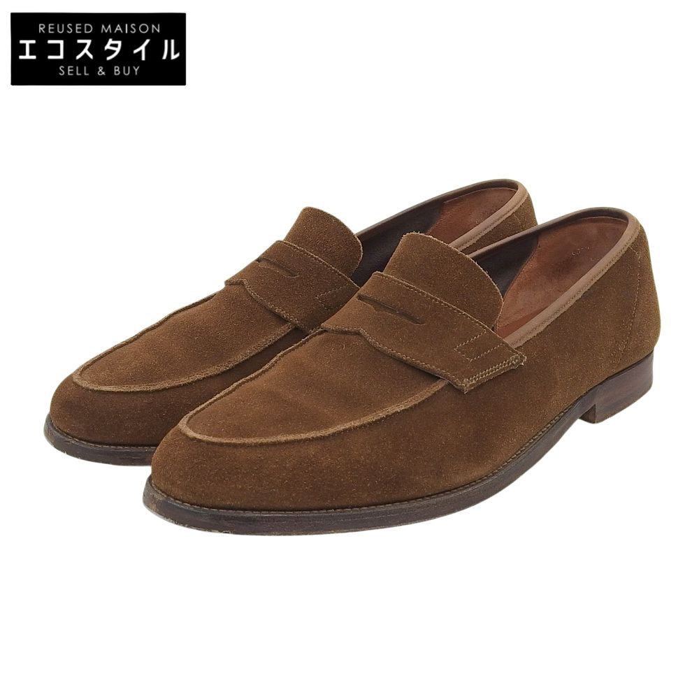 Crockett&Jones　クロケット＆ジョーンズ　314ラスト スエード RICHMOND コインローファー シューズ メンズ ブラウン 9 1/2 E　9 1/2 E