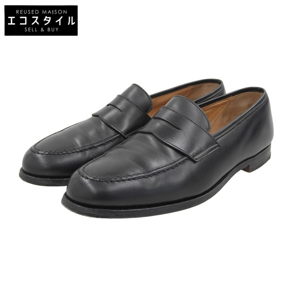 Crockett&Jones　クロケット＆ジョーンズ　376ラスト カーフスキン BOSTON2 コインローファー シューズ メンズ ブラック 9 1/2 E 6224　9 1/2 E