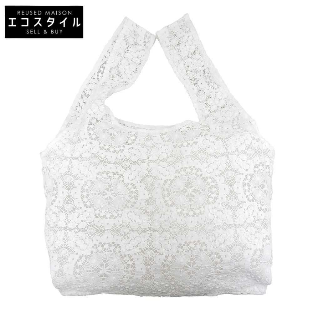 LUDLOW　ラドロー　美品 レース ショッピングバッグ ハンドバッグ レディース ホワイト