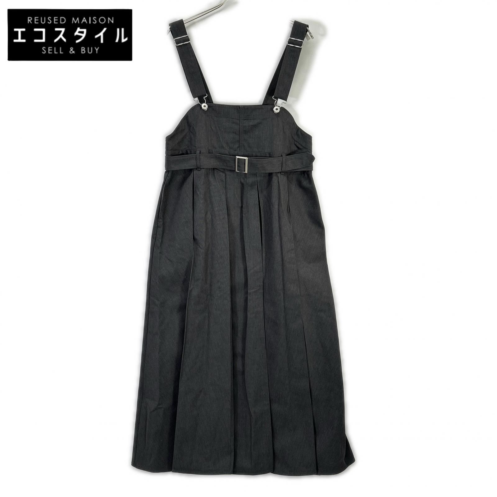 AMERI　アメリ　【×ディッキーズ】0126105911290 グレー PLEATS DRESS オーバーオール型ワンピース　M