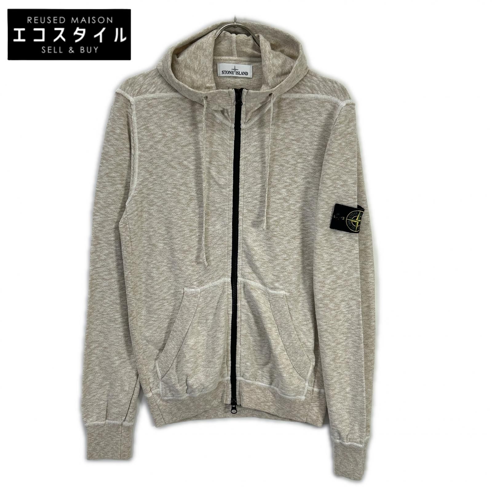 STONE ISLAND　ストーンアイランド　6415538B0 ベージュ ジップパーカー　S