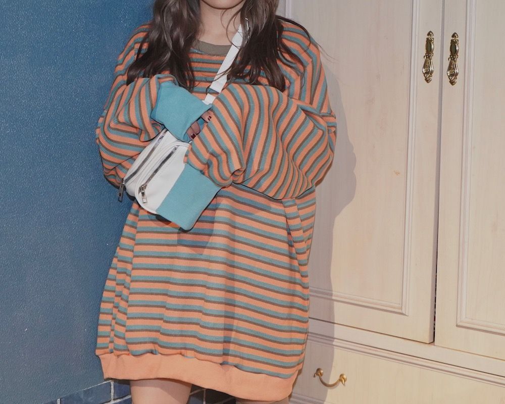 Oversized Multi Border Sweat PO (TRQ-ORG)