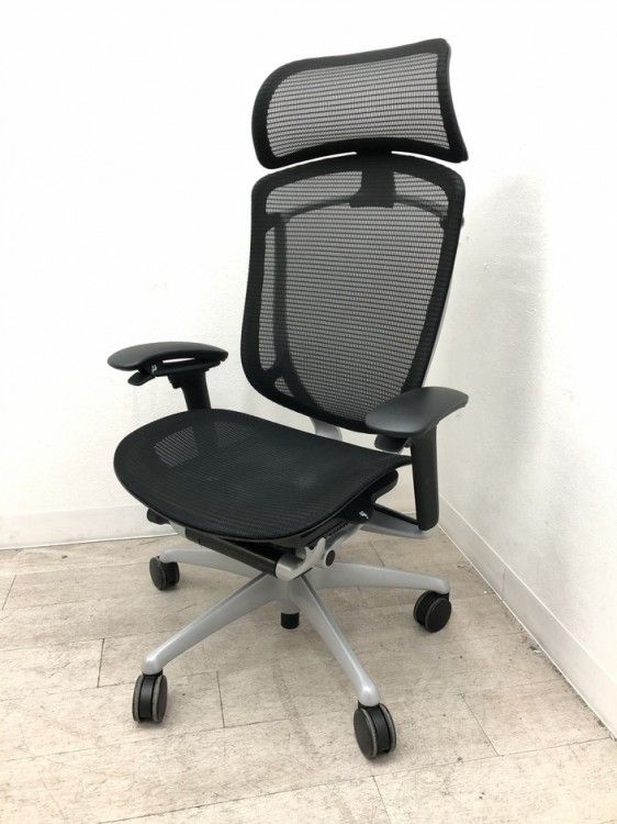 【中古品】オカムラ 可動肘付コンテッサセコンダチェア CC85GR ブラック