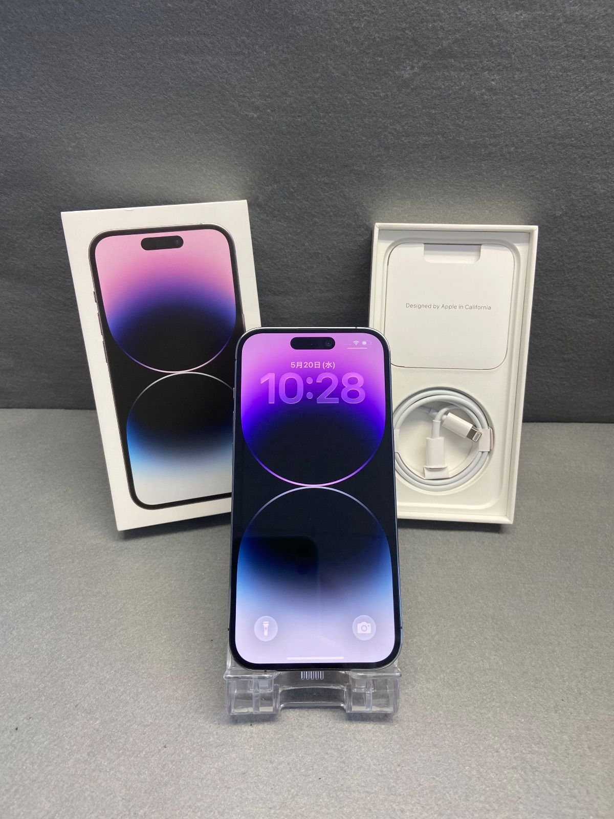 美品 Appleストア版 iPhone14 Pro 256GB ディープパープル色 