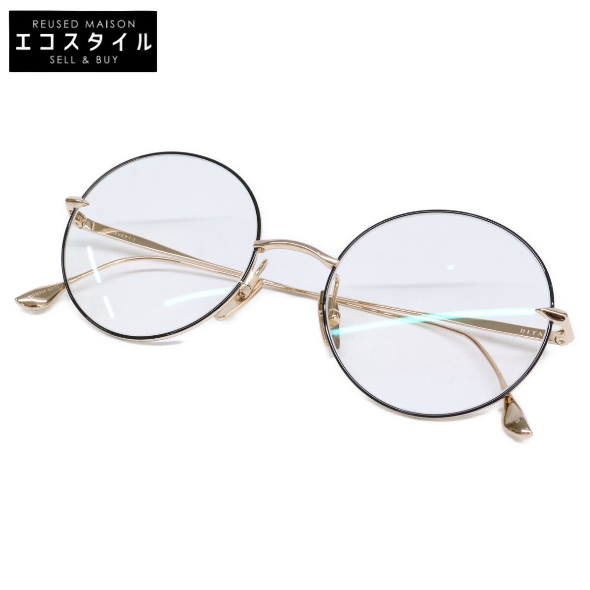 DITA　ディータ　【美品】DTX506-52-03 BELIEVER BLK-GLD ラウンドシェイプ メガネフレーム　52□20-145