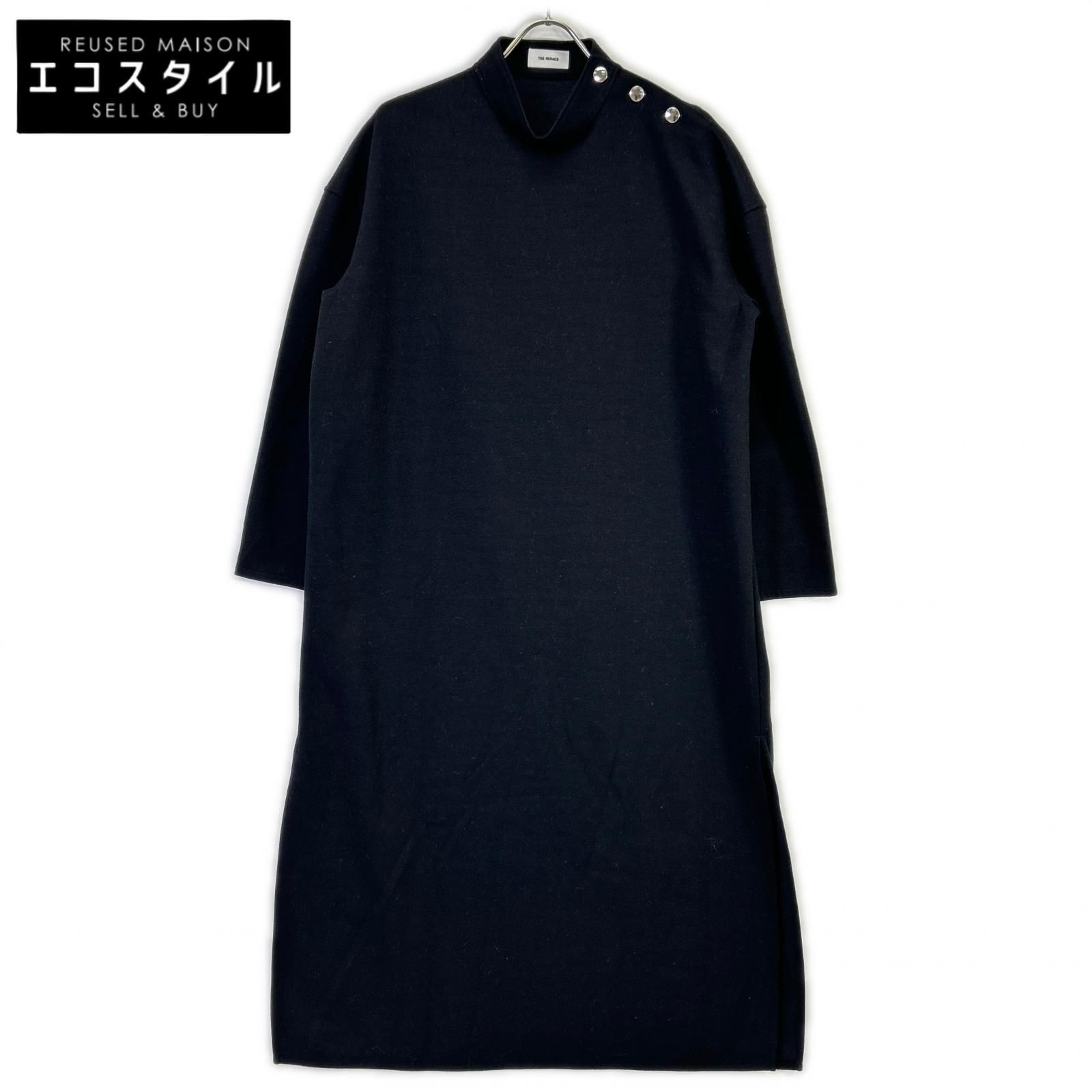 THE RERACS　ザ・リラクス　ブラック 23FW RECS-413L-F SIDE OPEN STANDCOLLAR DRESS　38