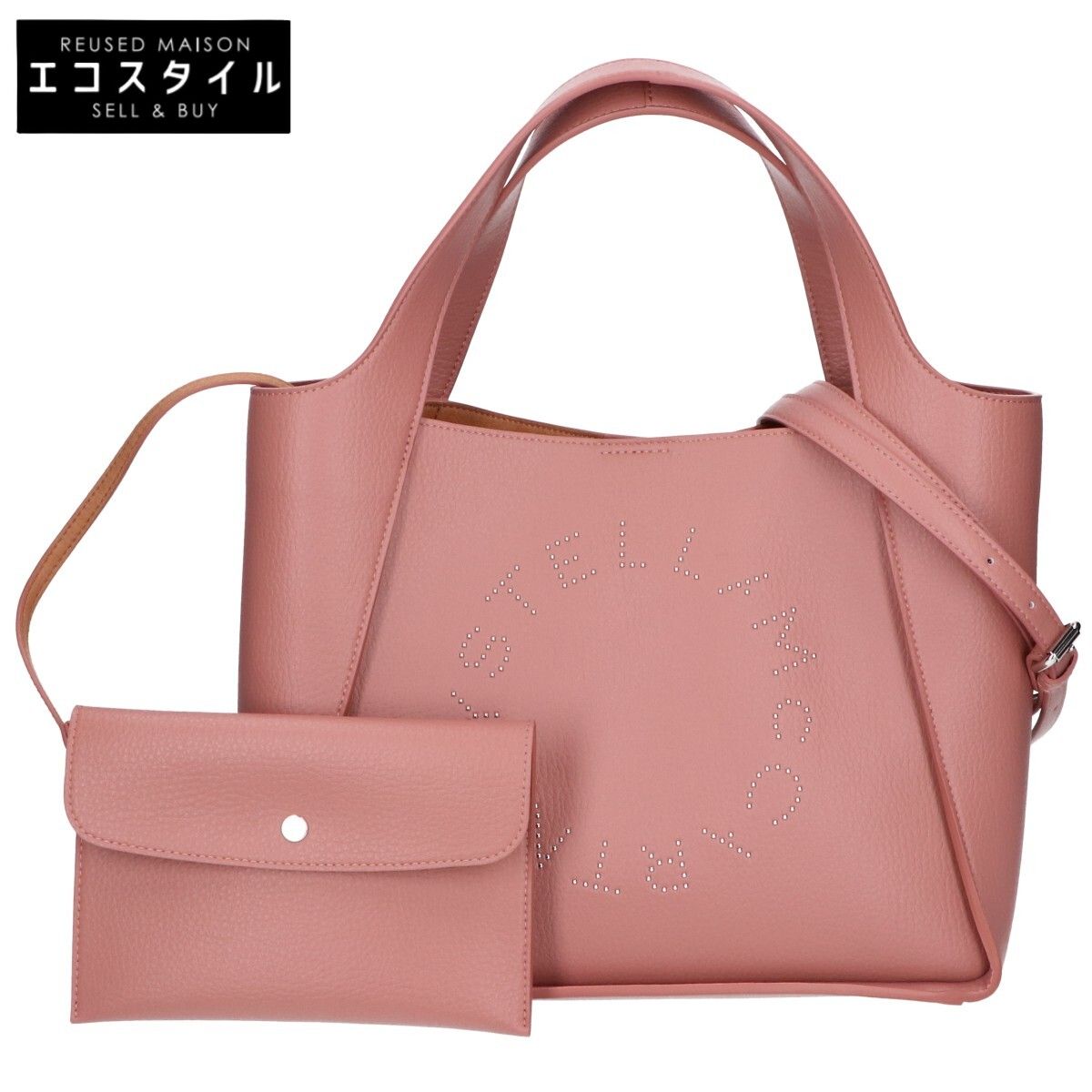 STELLA McCARTNEY　ステラマッカートニー　新品同様 513860 WP0563 25年 ステラロゴ スタッズロゴ 2WAYハンドバッグ クロスボディバッグ