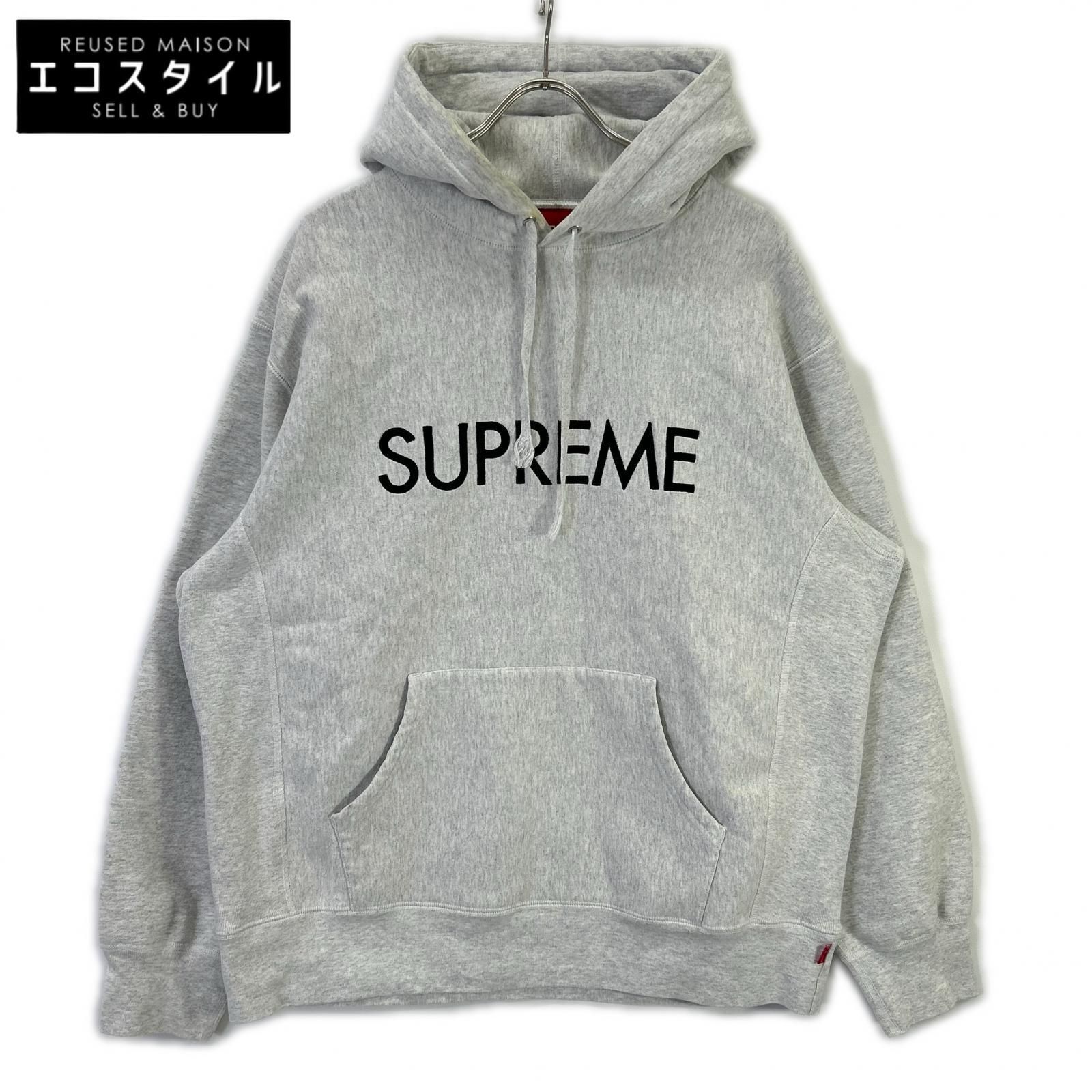 Supreme シュプリーム 22FW グレー Capital Hooded Sweatshirt フーディー L